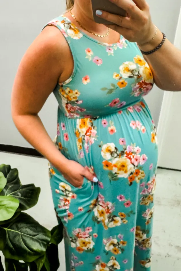 Haptics Necklaces Garden of Hope Maxi Dress Seafoam