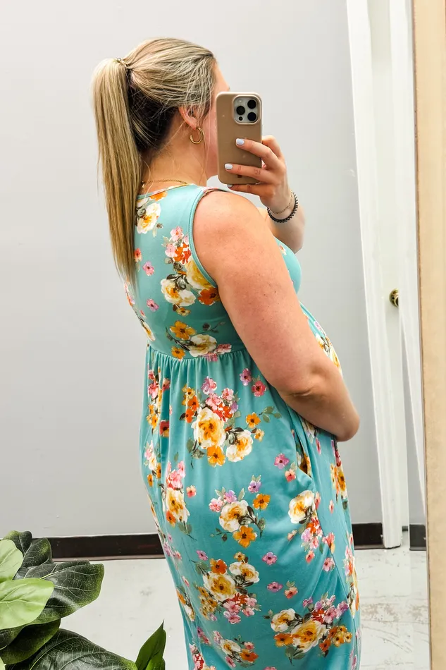 Haptics Necklaces Garden of Hope Maxi Dress Seafoam