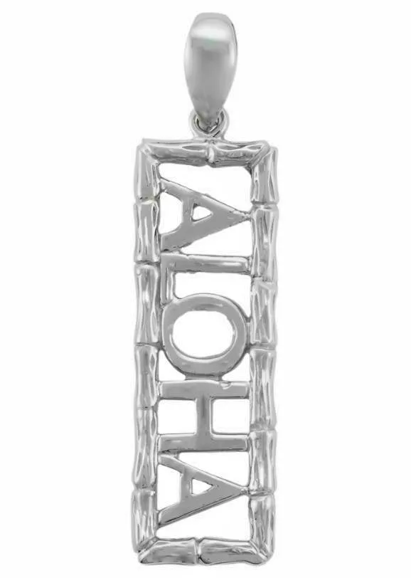 Island Fine Jewelry Necklaces Sterling Silver Aloha Bamboo Pendant