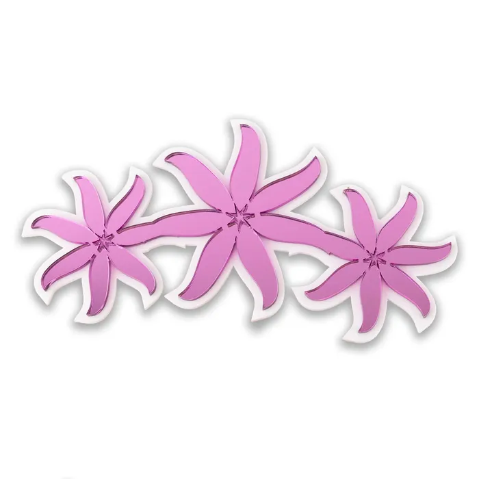 ISLANDSILVER Rings Island Silver 3D Tiare Cluster Car Decal Pink White