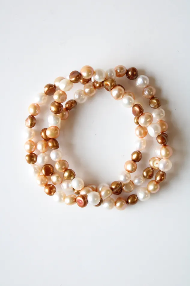 Jubilee Thrift Baroque Brown Tan Ivory Genuine Pearl Bracelet Stack Bracelets Jubilee Thrift Baroque Brown Tan Ivory Genuine Pearl Bracelet Stack Bracelets