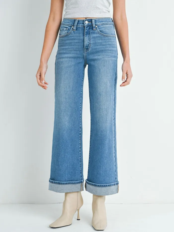 Just Black Denim Cuffed Palazzo Jean Just Panmaco Rings