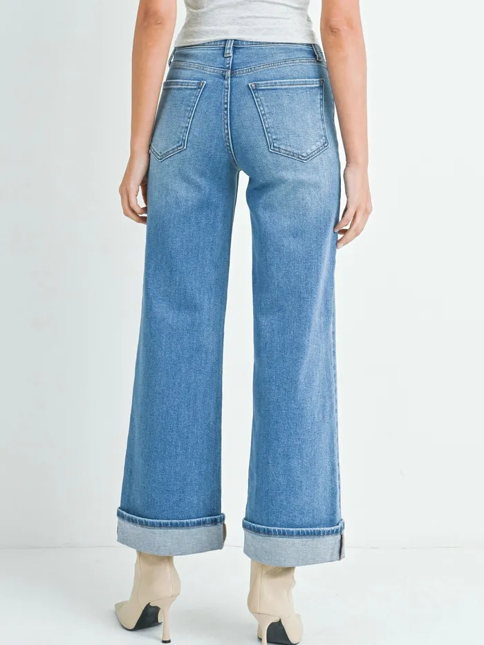 Just Black Denim Cuffed Palazzo Jean Just Panmaco Rings
