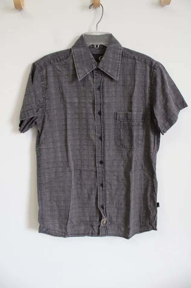 Just Cavalli Just Cavalli Gray Button Down Cotton Shirt S Earrings