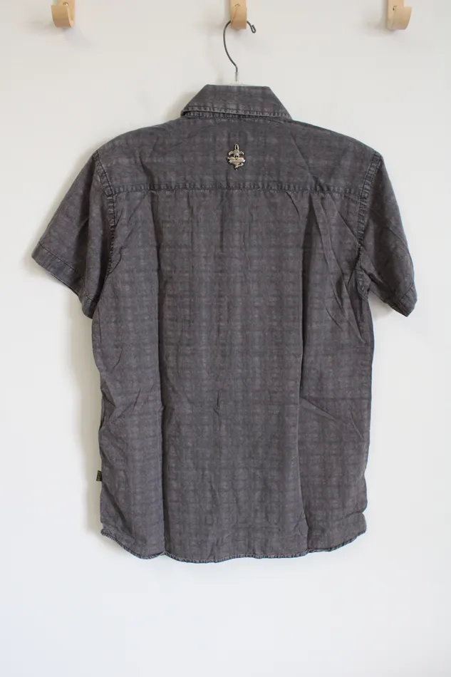 Just Cavalli Just Cavalli Gray Button Down Cotton Shirt S Earrings