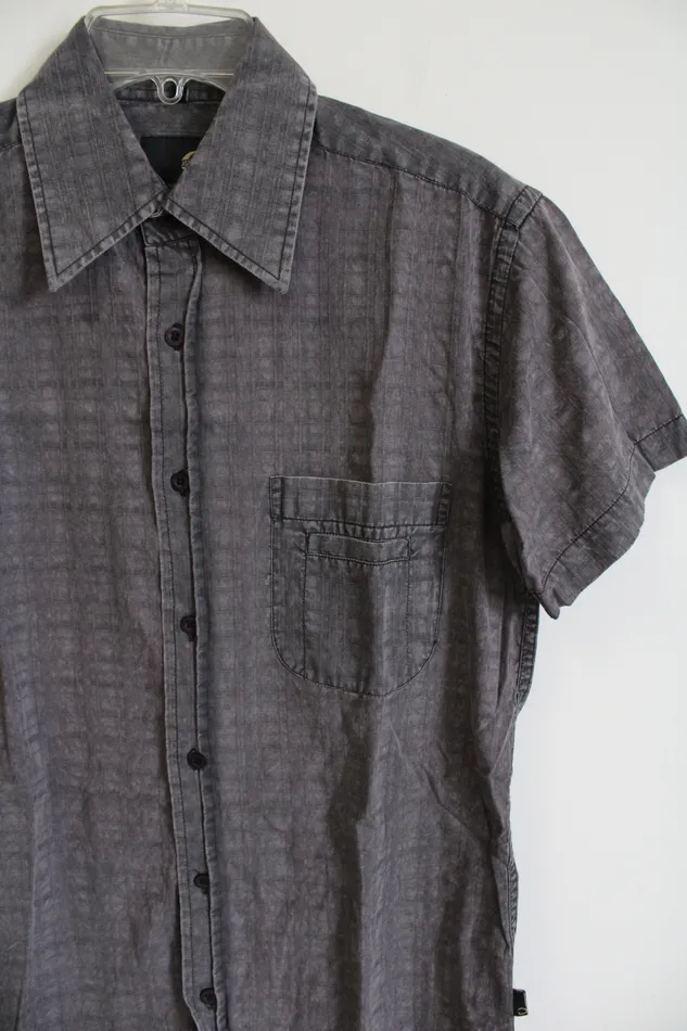 Just Cavalli Just Cavalli Gray Button Down Cotton Shirt S Earrings