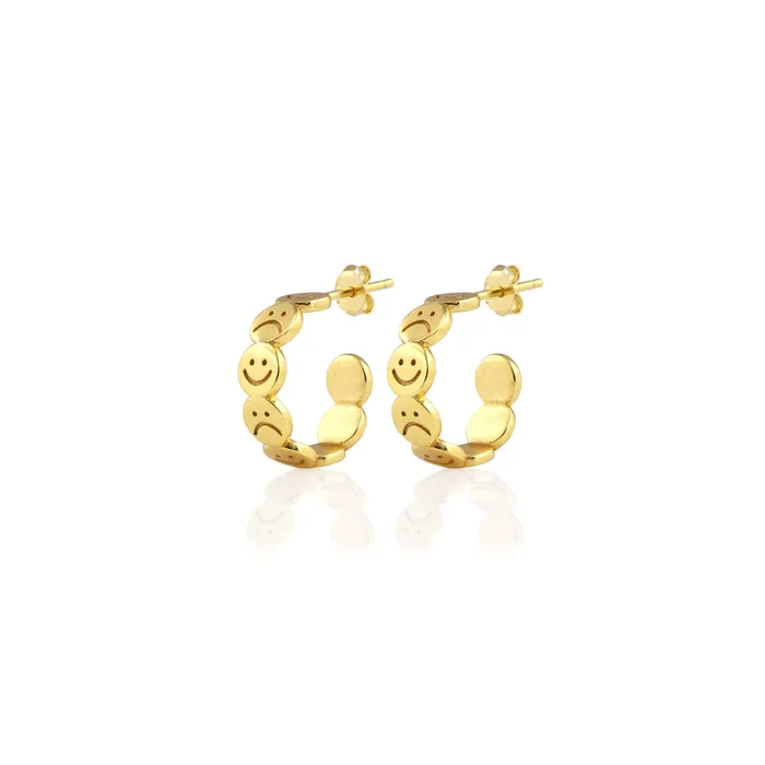 Kris Nations Earrings Happy and Sad Hoop Earrings