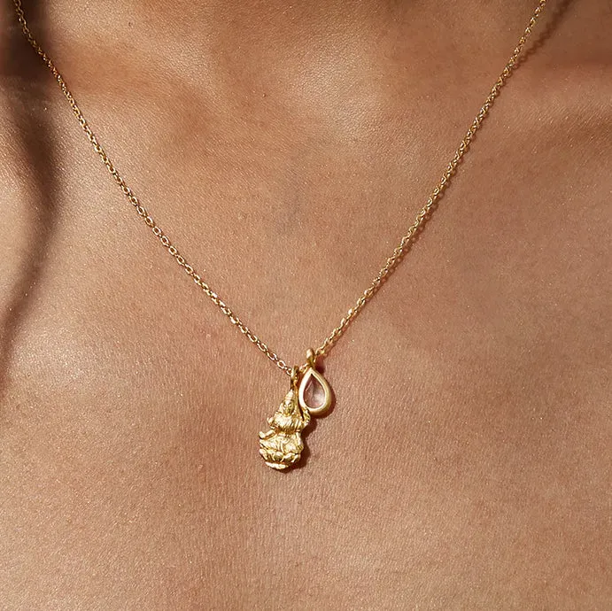 Lakshmi Goddess of Prosperity Gold Pendant Necklace Satya Necklaces