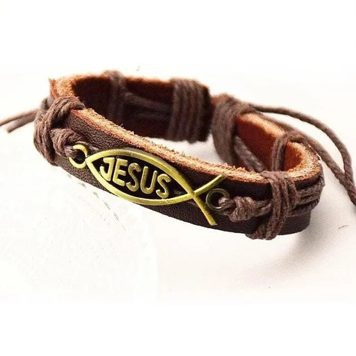 Lords Guidance Christian Bracelet br Leather Jesus Fish Bracelets