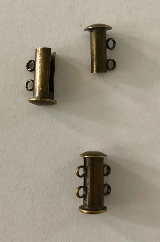 Magnetic Slide Clasps2 Strands Antique Gold Plated Peppy Beads PreStyled Sets