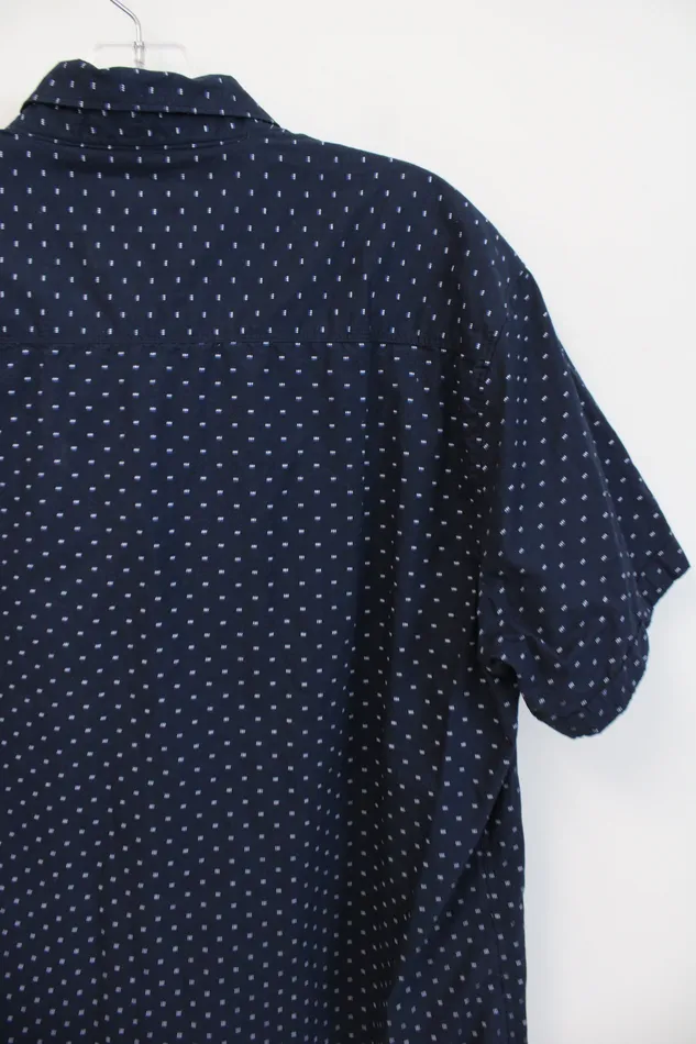 Michael Brandon Michael Brandon Navy Patterned Good Vibes Only Button Down Shirt XL Earrings