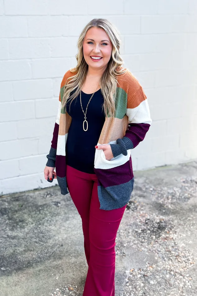 Movin To The Beat Stripe Cardigan Haptics Earrings