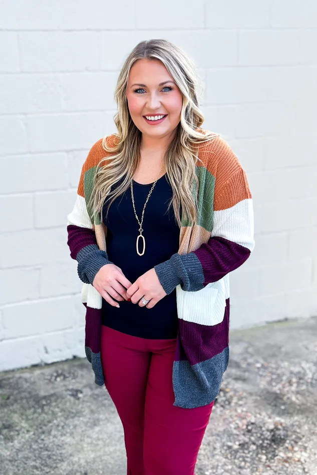Movin To The Beat Stripe Cardigan Haptics Earrings