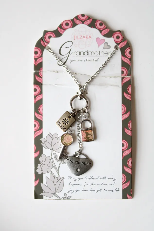 Necklaces Jilzara NEW Jilzara Grandmother Charm Silver Necklace