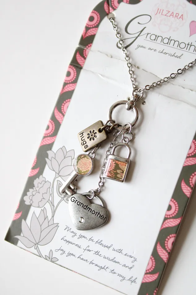 Necklaces Jilzara NEW Jilzara Grandmother Charm Silver Necklace