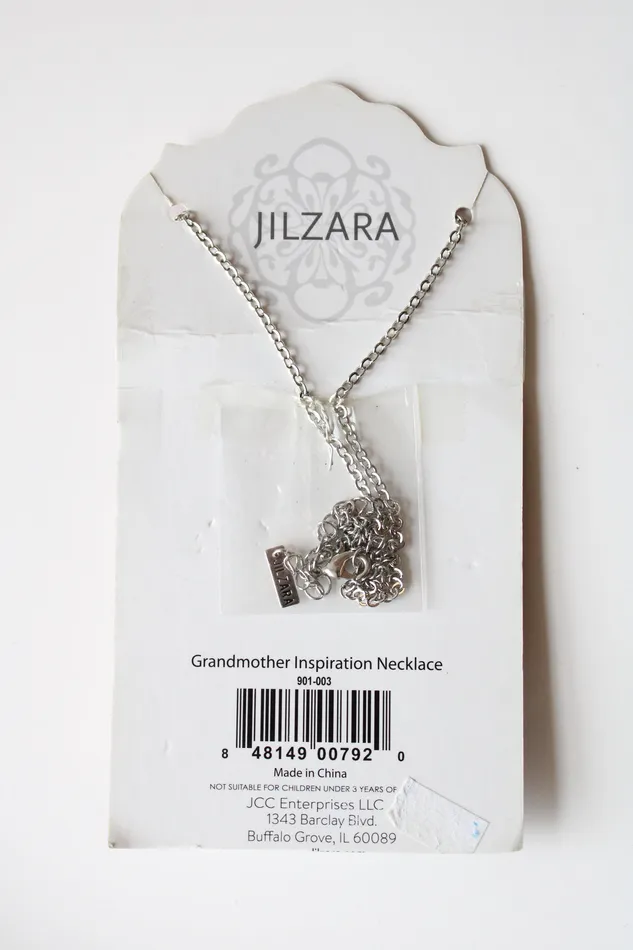 Necklaces Jilzara NEW Jilzara Grandmother Charm Silver Necklace