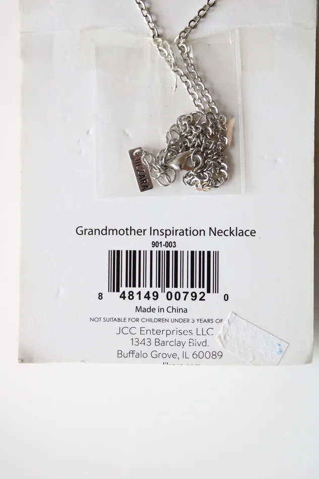 Necklaces Jilzara NEW Jilzara Grandmother Charm Silver Necklace
