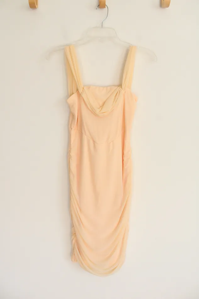 Necklaces Light Peach Ruche Bodycon Dress S Jubilee Thrift