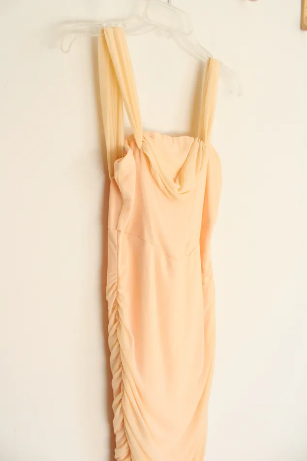 Necklaces Light Peach Ruche Bodycon Dress S Jubilee Thrift
