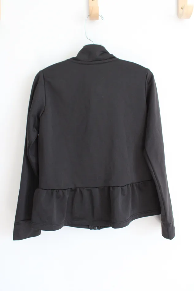 Nike Black Teal Ruffled Back Athletic Jacket Youth 6 Nike Rings