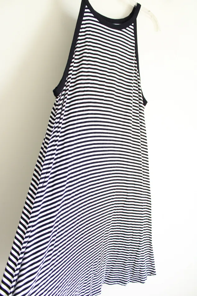 Old Navy Black White Striped Dress XL Old Navy Rings