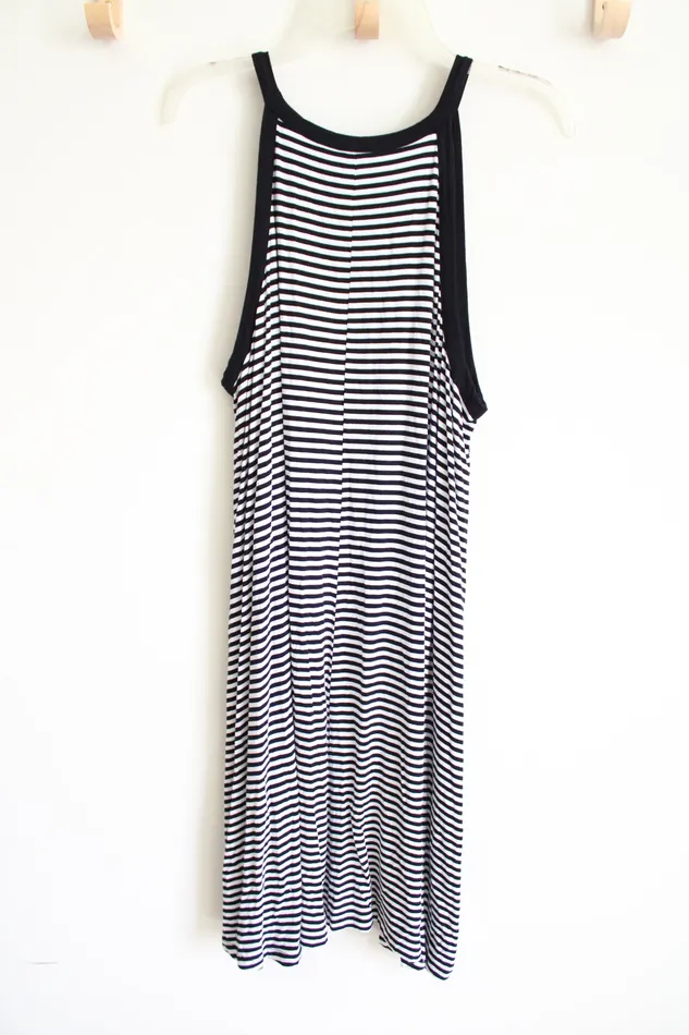 Old Navy Black White Striped Dress XL Old Navy Rings