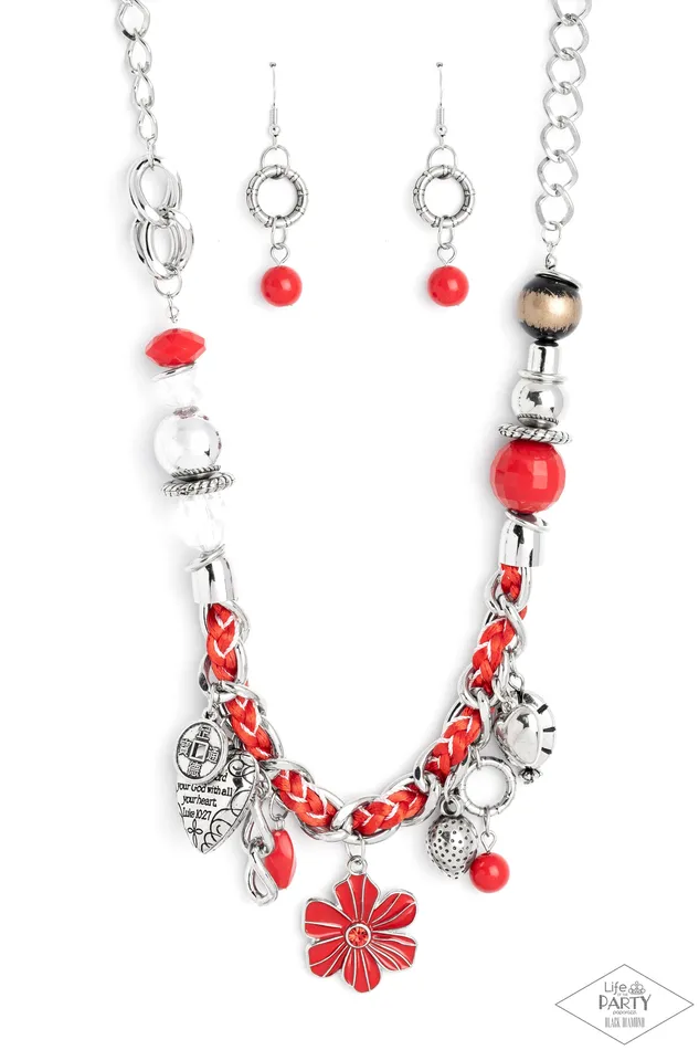 Paparazzi Accessories Earrings Charmed I Am Sure Red
