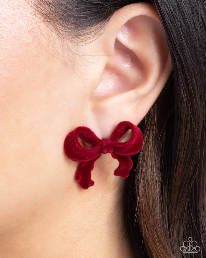 Paparazzi Accessories Earrings Dapper Dedication Red