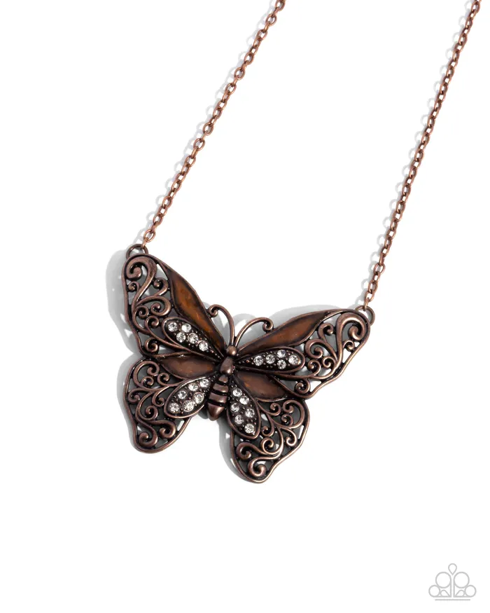 Paparazzi Accessories Earrings Flawless Flight Copper