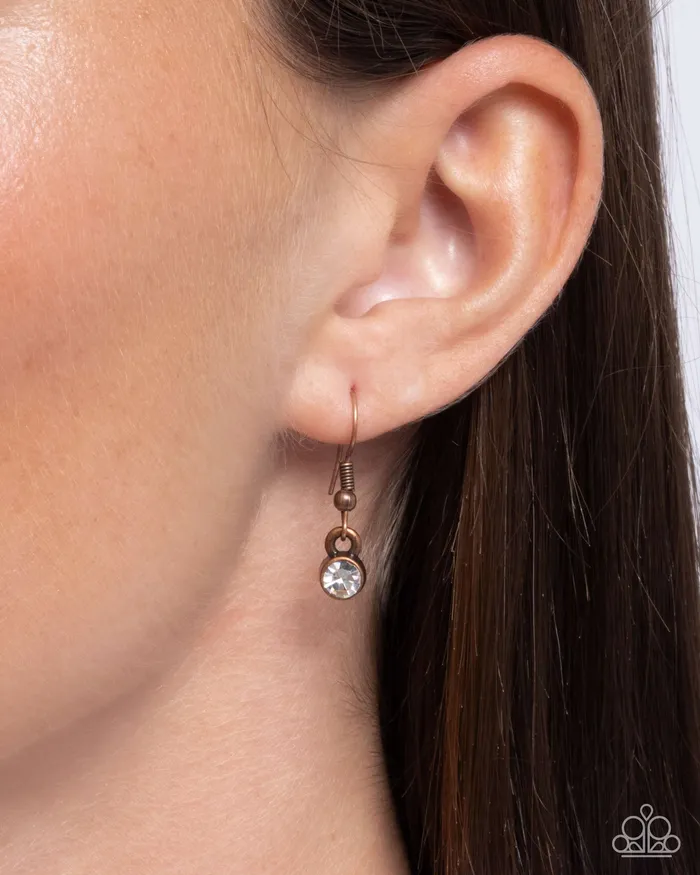 Paparazzi Accessories Earrings Flawless Flight Copper