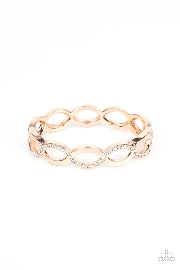 Paparazzi Accessories Earrings Tailored Twinkle Rose Gold