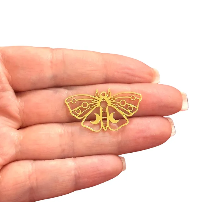 Peppy Beads Charm Necklaces 24Kt Gold Plated Butterfly Charm Laser Cut Butterfly Charm