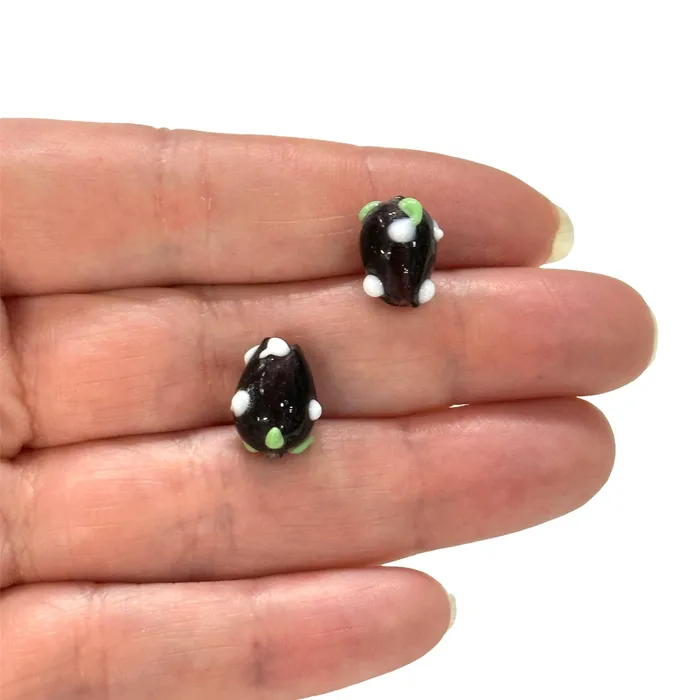 Peppy Beads Earrings Hand Made Burgundy Glass Vertical Hole FruitVine Beads 2 Pcs in a pack Peppy Beads Earrings Hand Made Burgundy Glass Vertical Hole FruitVine Beads 2 Pcs in a pack