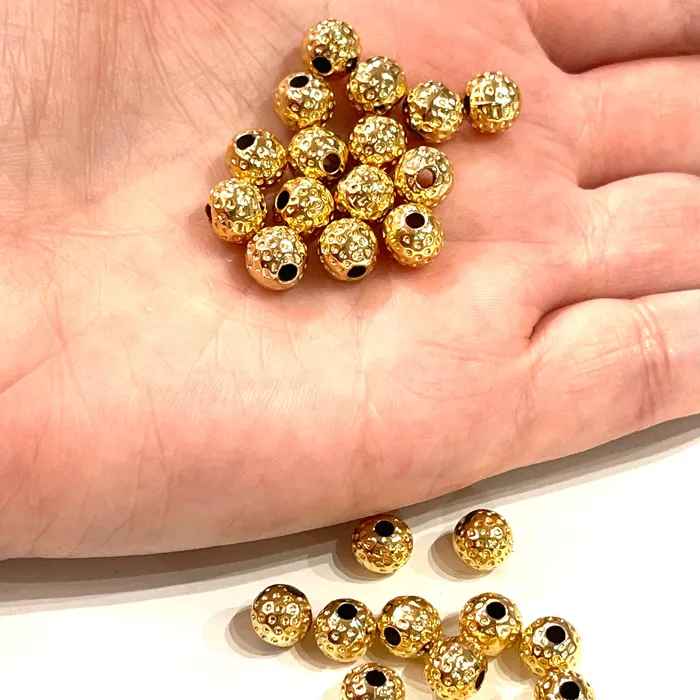 Peppy Beads Earrings NEW 24Kt Shiny Gold Plated 8mm Balls Gold Spacer BallsGold Spacer Beads 25 pcs in a pack Peppy Beads Earrings NEW 24Kt Shiny Gold Plated 8mm Balls Gold Spacer BallsGold Spacer Beads 25 pcs in a pack
