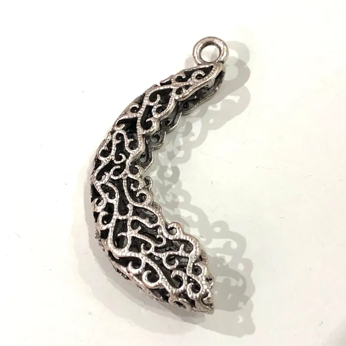 Peppy Beads Necklaces Silver Plated Large Brass Pendant Cabochon Base