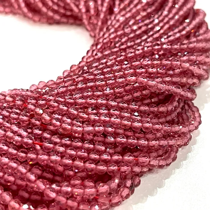 Peppy Beads Rings 3mm Rose Jade Faceted Round Gemstone Beads 127 Beads