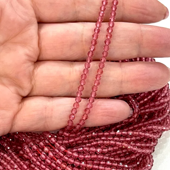 Peppy Beads Rings 3mm Rose Jade Faceted Round Gemstone Beads 127 Beads Peppy Beads Rings 3mm Rose Jade Faceted Round Gemstone Beads 127 Beads