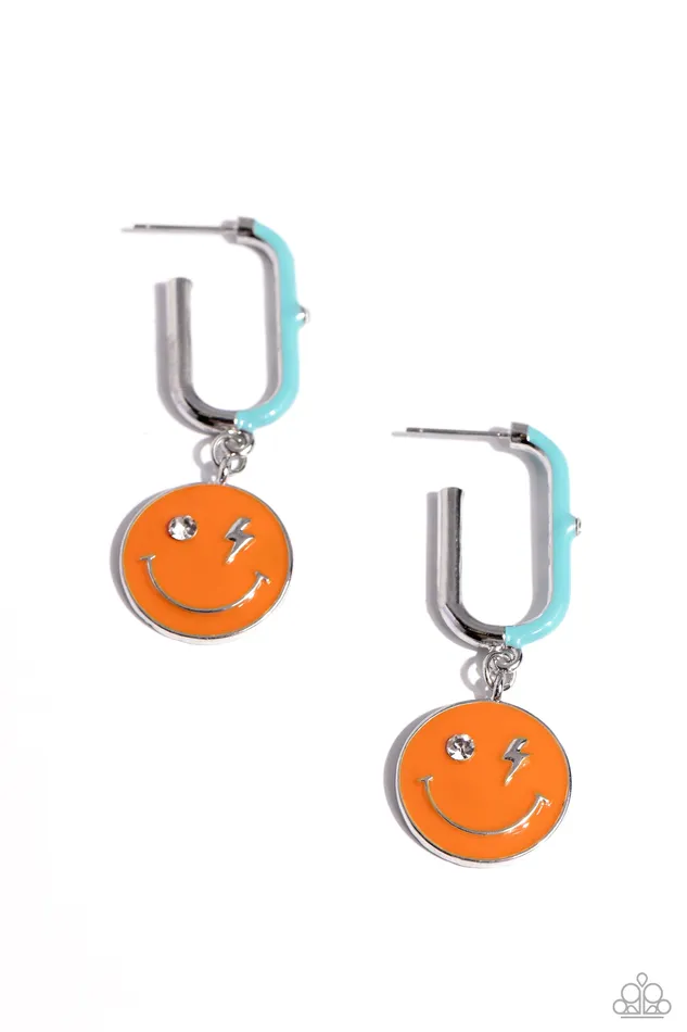 Personable Pizzazz Orange Paparazzi Accessories Earrings