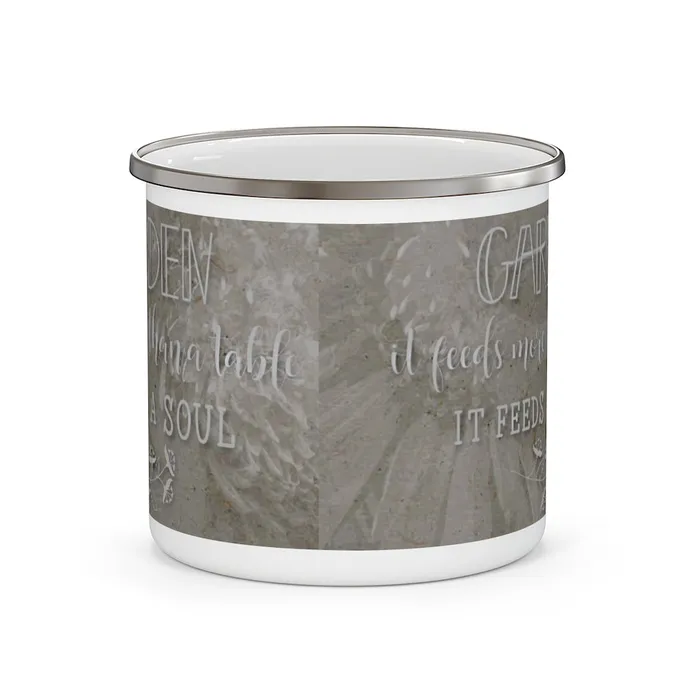 Portraits by NC Necklaces Enamel Camping Mug with Gardening Quote Gifts for Gardeners
