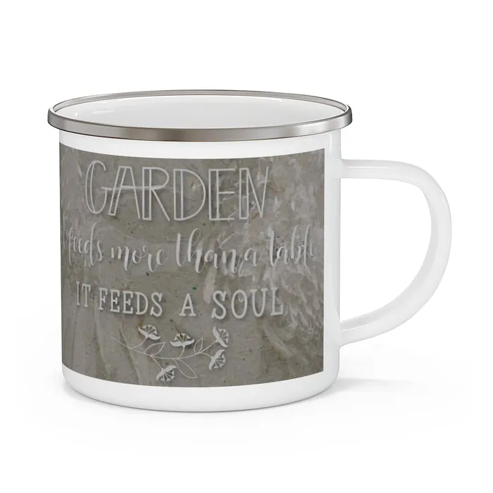 Portraits by NC Necklaces Enamel Camping Mug with Gardening Quote Gifts for Gardeners