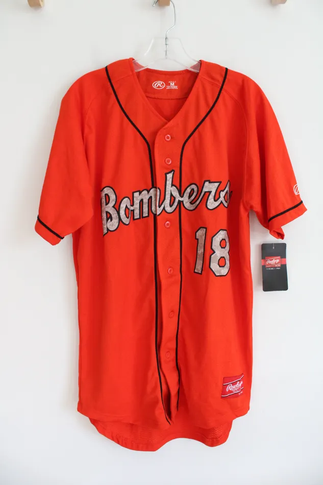 Rawlings Earrings NEW Rawlings 18 Bombers Orange Baseball Jersey M