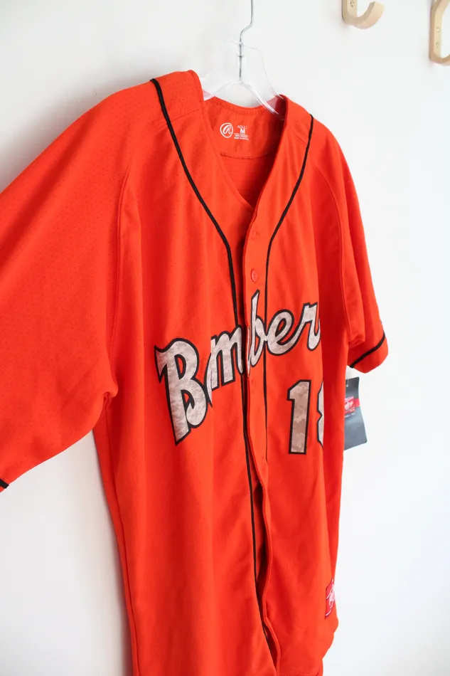 Rawlings Earrings NEW Rawlings 18 Bombers Orange Baseball Jersey M