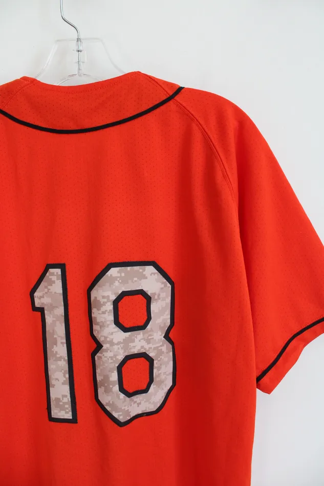 Rawlings Earrings NEW Rawlings 18 Bombers Orange Baseball Jersey M
