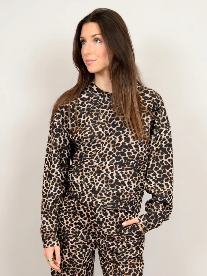 RD International Earrings Lucie Leopard Soft Knit Pullover
