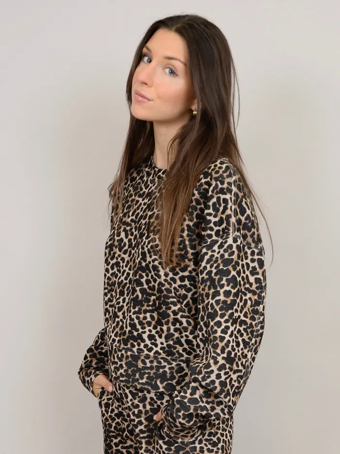 RD International Earrings Lucie Leopard Soft Knit Pullover
