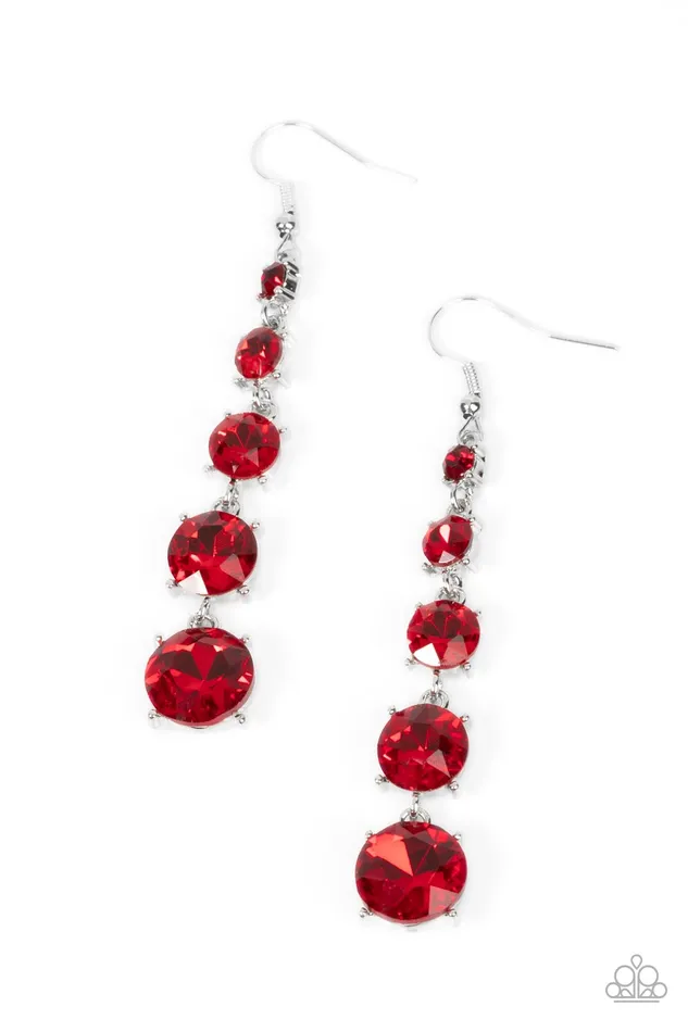 Red Carpet Charmer Red Paparazzi Accessories Earrings