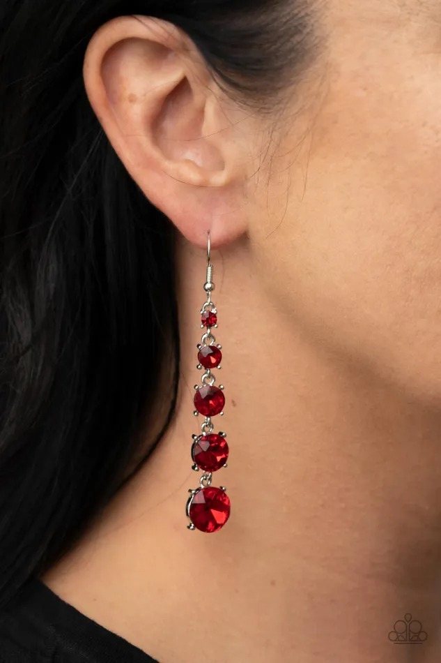 Red Carpet Charmer Red Paparazzi Accessories Earrings