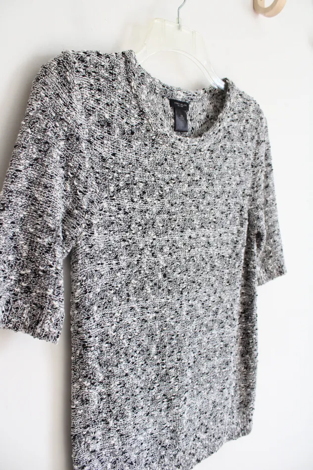 Rings Ann Taylor LOFT Ann Taylor Black White Textured Top XS