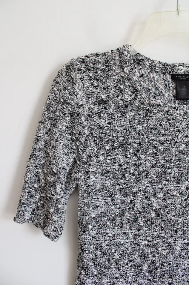 Rings Ann Taylor LOFT Ann Taylor Black White Textured Top XS