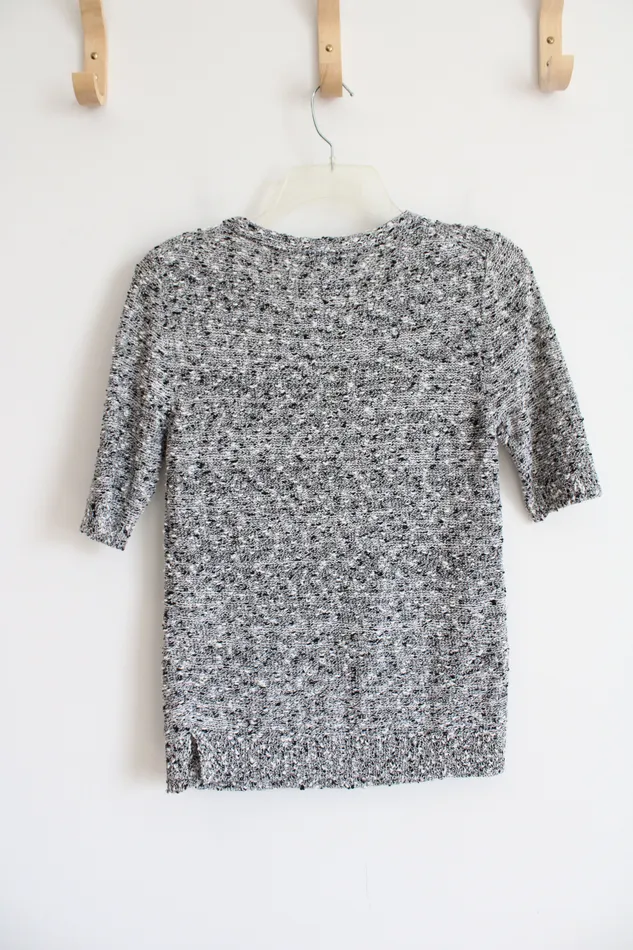 Rings Ann Taylor LOFT Ann Taylor Black White Textured Top XS